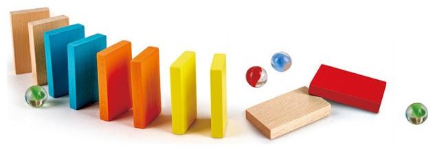 Actual product image Hape Two lane marble run with dominoes