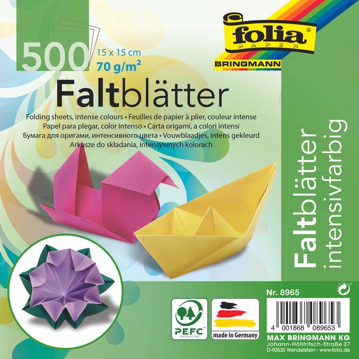 Actual product image Magni Folding sheets 15x15cm 500 sheets 10 colours (70 g/m², 1 x)
