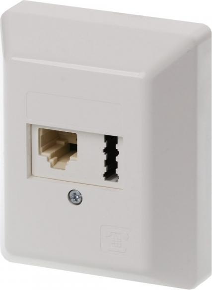 Produktbild Ze-Kom ZE 10x Kombi-Dose UAE1x8(6)/TAE1x6F+N AP reinweiss, 10er VPE
