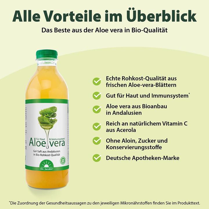 Valeurs nutritives et ingrédients Dr. Jacob's aloe vera (1 x 100 cl)