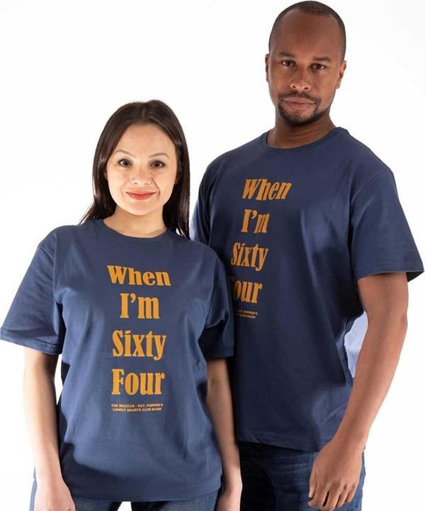 Immagine prodotto Maglietta in cotone con stampa posteriore per adulti unisex When I'm Sixty Four (L)