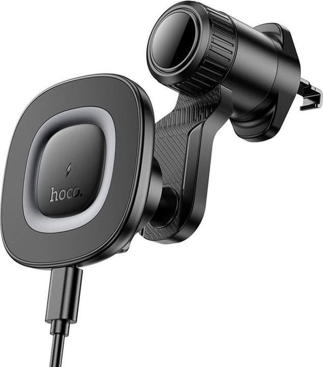 Hoco Wireless headphones Car phone holder induction 15W air outlet HW30 black