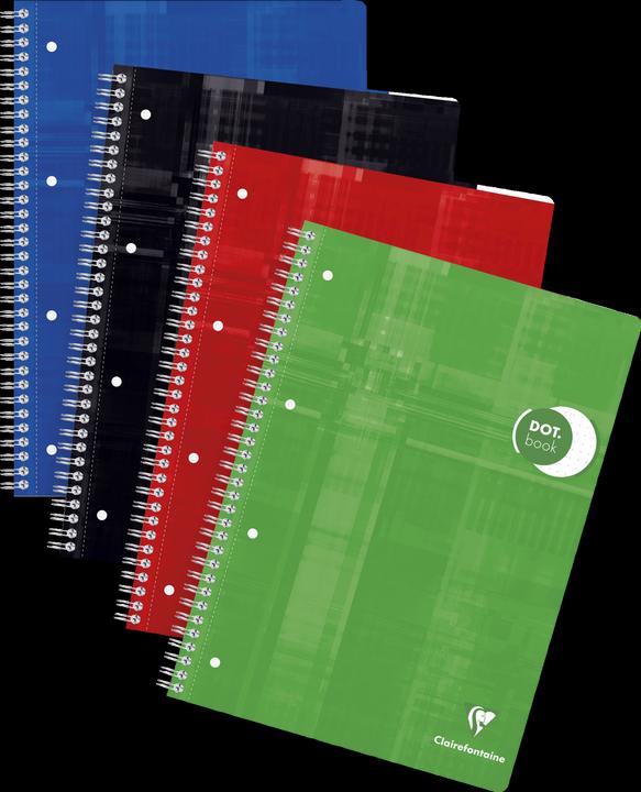 Image du produit Clairefontaine Dot Book cahier reliure intégrale 22,5x29,7cm 240 pages détachables perforé 4 trous petits carreaux (A4+, Règle spéciale)