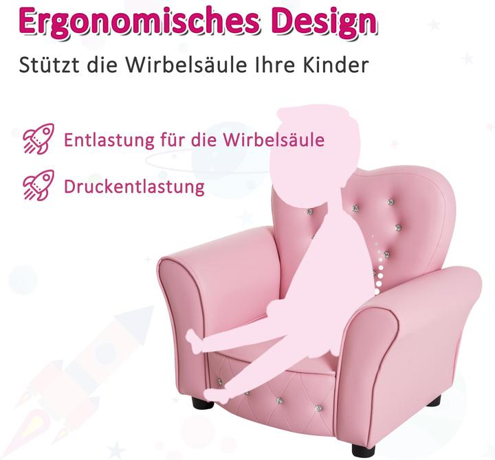 Image du produit Homcom Fauteuil enfant princesse (Fauteuil pour enfants)