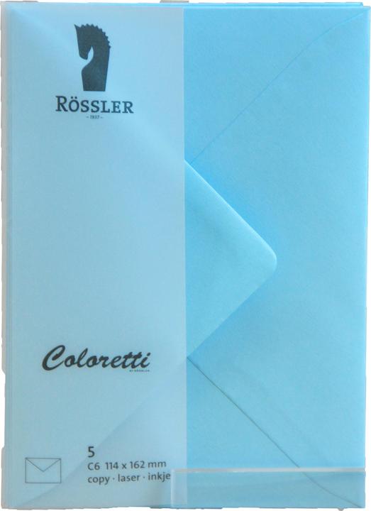 Magni 220705517 - Coloretti Briefumschläge, 80 g/m², DIN C6, himmelblau, 5 Stück (C6, 5 x)