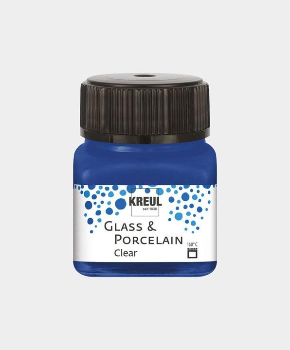 Actual product image Kreul Glass & Porcelain Clear, porcelain and glass paint (Dark Blue, 20 ml)