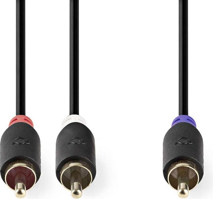 Produktbild Nedis Subwoofer Cable RCA Male 2X RCA Male Gold Plated 3.00 m Round 4.0 mm Anthracite Box (3 m)
