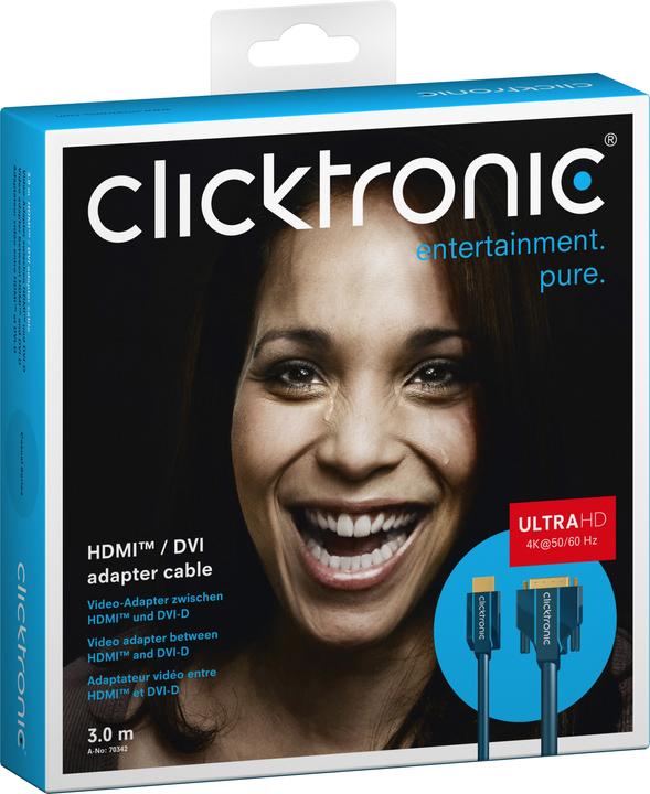 Actual product image clicktronic HDMI (Typ A) — DVI (3 m, DVI, HDMI)