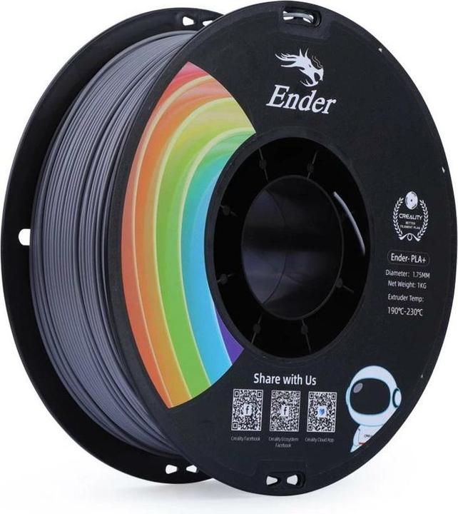 Productafbeelding Creality Filament PLA+ Grijs, 1,75 mm, 1 kg (PLA, 1.75 mm, 1000 g, Grijs)