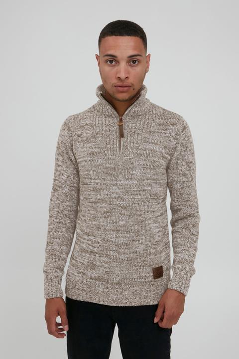 Actual product image Solid Philostrate Men's Jumper Chunky Knit Pullover Troyer Made Of 100% Cotton With Zipper (XXL)