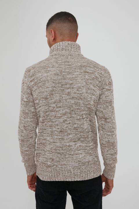 Actual product image Solid Philostrate Men's Jumper Chunky Knit Pullover Troyer Made Of 100% Cotton With Zipper (XXL)