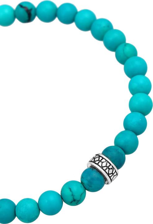Immagine prodotto Kuzzoi Bracciale maschile di perle Howlite Turchese Argento 925 (23 cm, Urlo, Argento 925, Plastico)