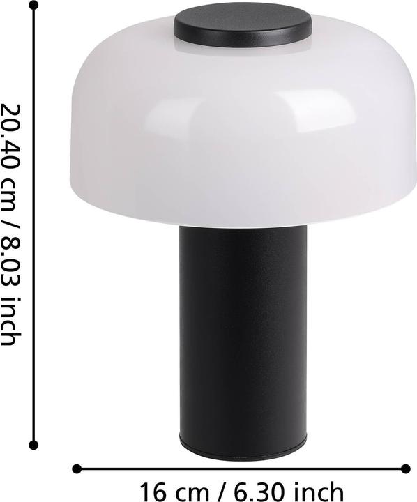 Image du produit EGLO Lampe de bureau LED 900984 noir/blanc, 2,25 W, 250 lm, CCT, IP44 (250 lm)