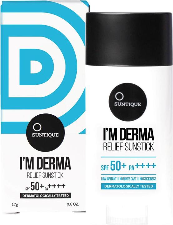 Immagine prodotto Suntique I'M DERMA Relief Sunstick SPF50+ (Stick solare, Crema solare viso, SPF 50+, 15 g)