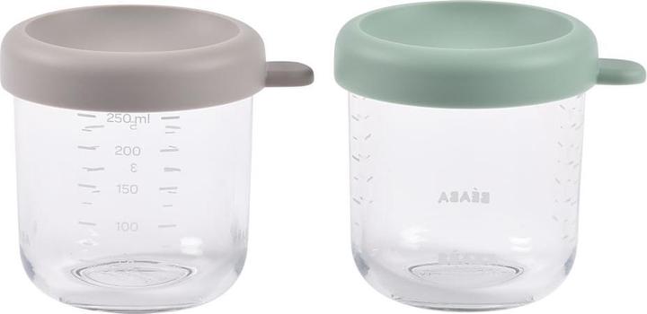 Actual product image Beaba Glass portion set 2 pcs. 250ml green/greige