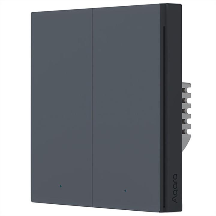 Actual product image Aqara Smart Wall Switch H1 Grey No Neutral, Double Rocker (Zigbee)