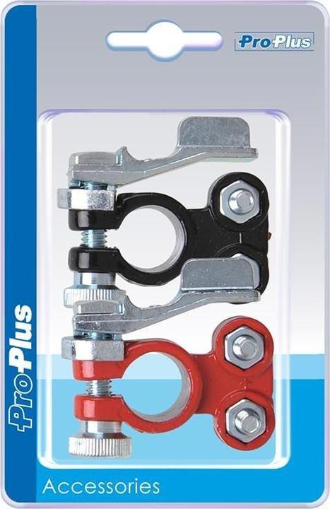 Produktbild ProPlus Batteriepol-Schnellverbinder-Set (+) und (-) rot/schwarz im Blister