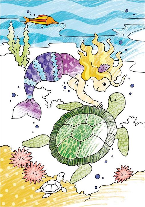 Actual product image Tessloff Magic coloring block. Magic patterns. Mermaids