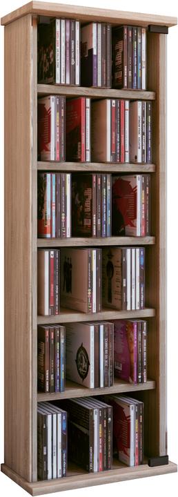 Produktbild VCM Holz CD DVD Stand Regal Vetro mit Glastür (31 x 18 x 92 cm)