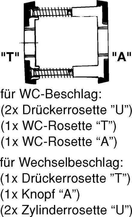 Produktbild Grundmann Blindrosette WG mit Universalträger U", silber eloxiert, WG D70, 1 Stk (Türgarnitur)