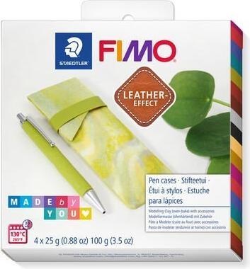 Fimo Modelliermasse leather-effect Set "Stifteetui"