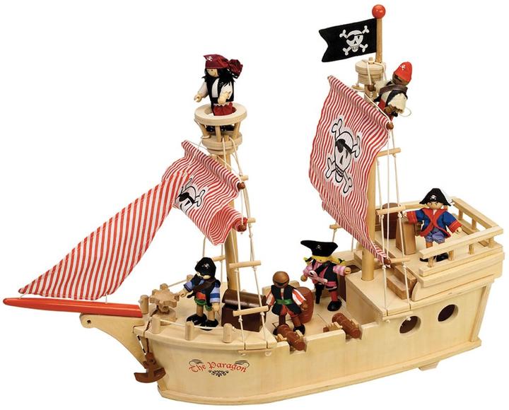 Actual product image Bigjigs Tidlo The Paragon Pirate Ship