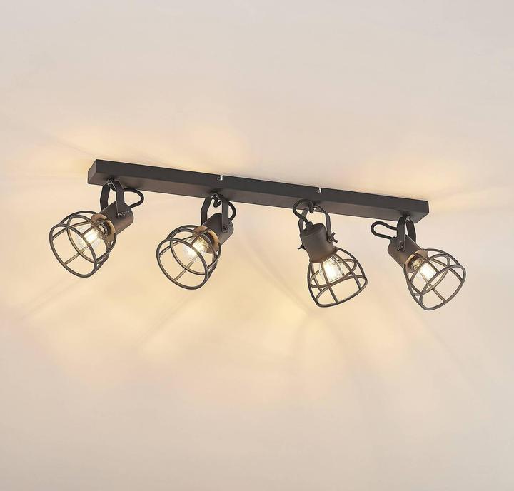 Actual product image Lindby Flintos cage spotlight, 4 flame, black (E14)