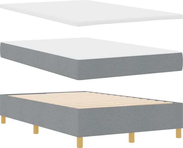 Produktbild VidaXL Boxspringbett mit Matratze Hellgrau Kleines Doppelstoff (190 x 190 cm)