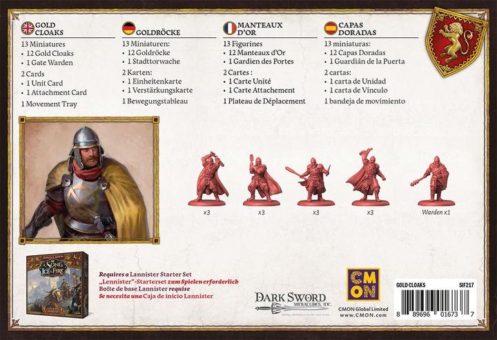 Actual product image Cmon CMND0271 - A Song of Ice & Fire Gold Cloaks, miniatures game, for 2 players, from 14 y.