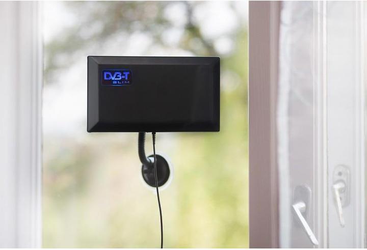 Actual product image Maclean Active indoor antenna DVB-T DVB-T2 amplifier Antenna with Suction (Indoor antenna, 44 dB, DVB-T / -T2)