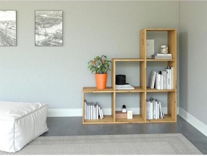 Actual product image Topeshop STEP ARTISAN 3X3 bookshelf for living room (115 x 38 x 115 cm)