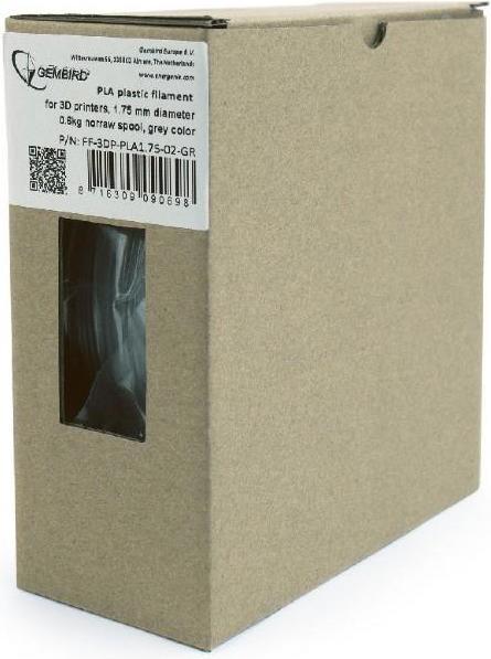 Produktbild Gembird 3DP-PLA+1.75-02-GR 3D-Druckmaterial Polyacticsäure (PLA) Grau 1 kg (PLA, 1.75 mm, 1097 g, Grau)