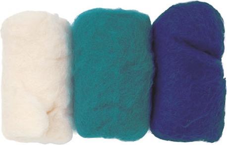 Actual product image Glorex Sheep's wool 3x10g blue-mix