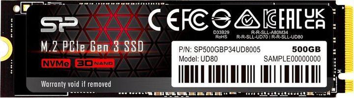 Silicon Power SSD UD80 500GB M.2 PCIe Gen3 x4 NVMe 3400/1000 MB/s (500 GB, M.2 2280)