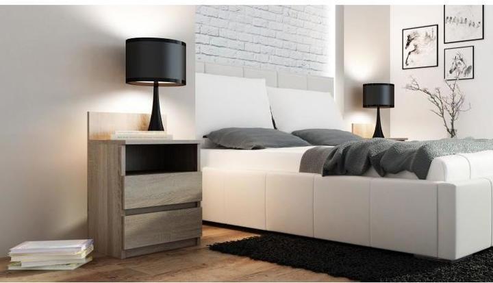 Topeshop M1 SONOMA MAT chevet & table de nuit 2 tiroir(s) chêne chevet
