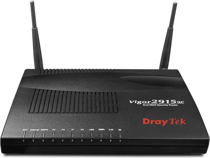 Image du produit Draytek VIGOR2915AC Routeur WLAN Gigabit Ethernet double bande (2,4 GHz/5 GHz) 4G Noir