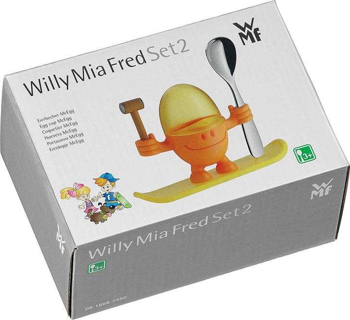 Eierbecher mit Löffel lustiger Eierbecher Kinder Kunststoff McEgg orange (1 x)