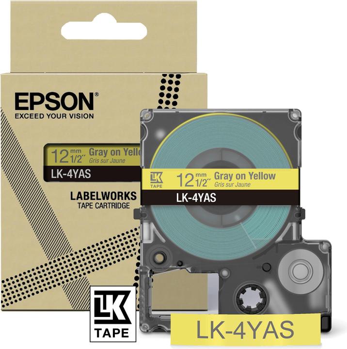 Epson Soft Yellow/Gray 12mm LK-4YAS (1.20 cm, Gelb)