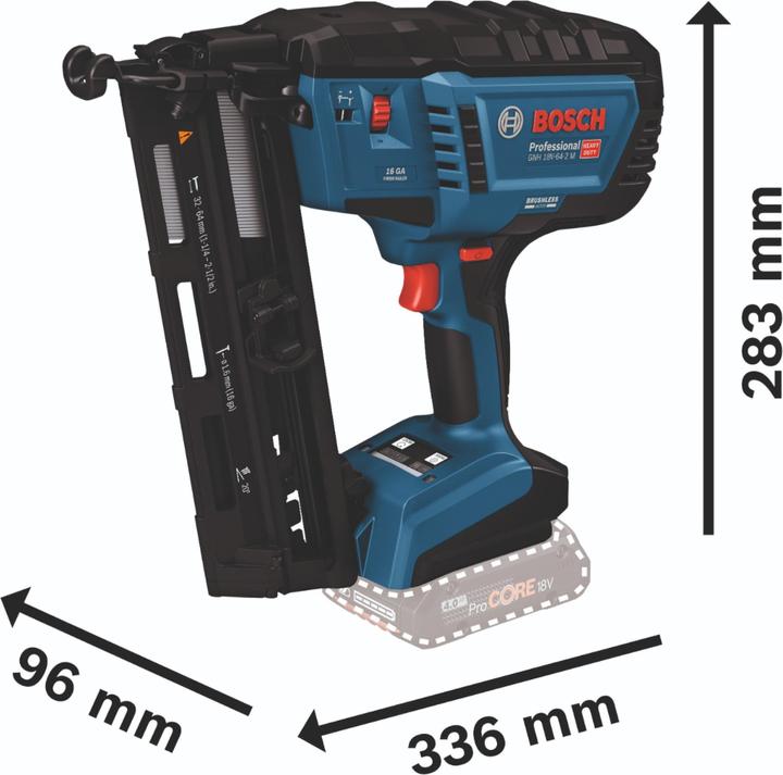 Immagine prodotto Bosch Professional Chiodatrice per legno a batteria GNH 18V-64-2 M, L-BOXX 238