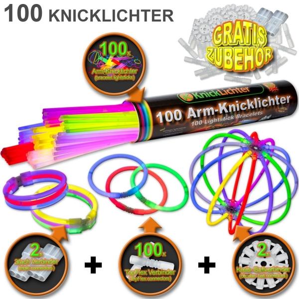 Actual product image Knicklichter 100 glow sticks