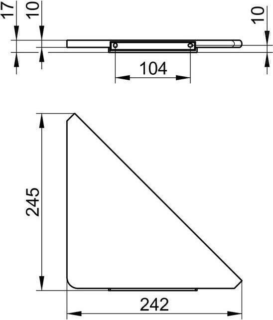 Produktbild Keuco Eckduschablage EDITION 400 m Glasabzieher Alu sil-elo/we