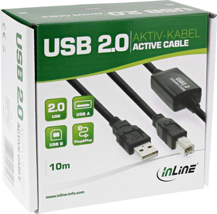 Actual product image InLine USB A — USB B (10 m, USB 2.0)