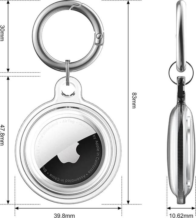 Actual product image Screenguard Apple Airtag 360 degree case with key ring
