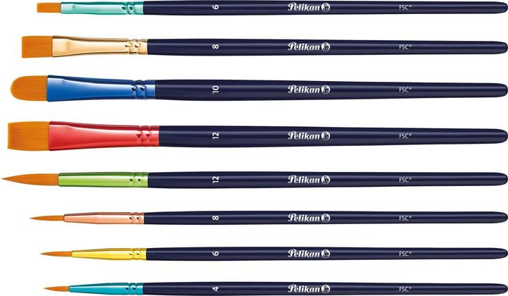 Actual product image Pelikan Brush set with 8 synthetic brushes, number of brushes: 8 pieces