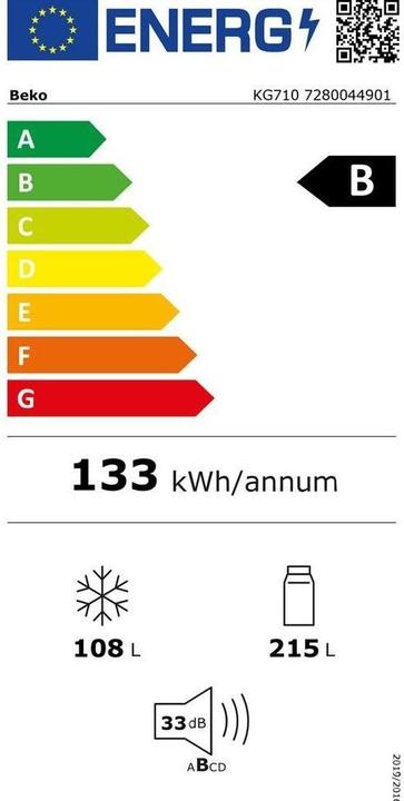 Energie-Label Beko Kühlkombi KG710 (323 l)