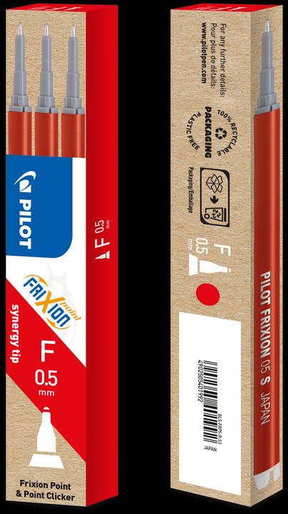 Actual product image Pilot FriXion Refill Point Set Set of 3 (Refill, Red, 0.25 mm)