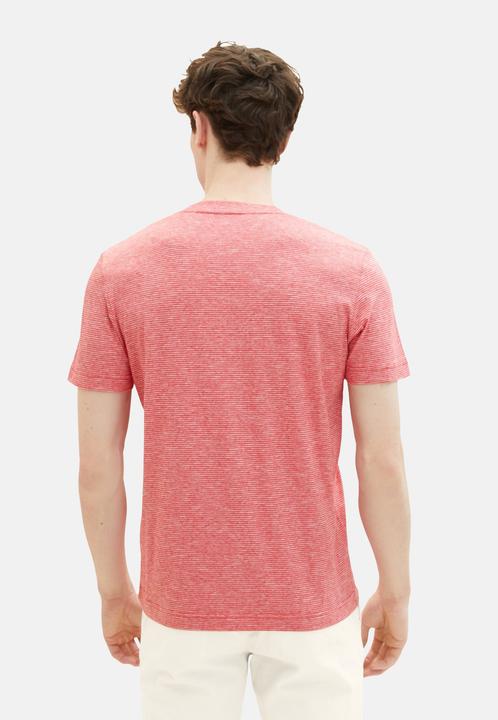 Image du produit Tom Tailor T-Shirt Gestreiftes Kurzarmshirt mit Rundhalsausschnitt und Foto-Print (XL)