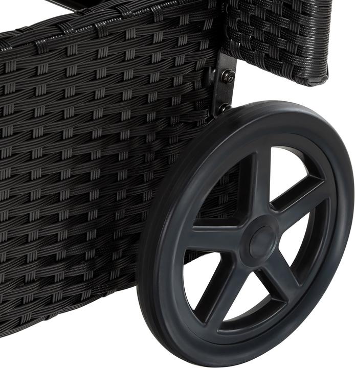 Produktbild tectake Sonnenliege Rattan mit Rollen (200 cm)