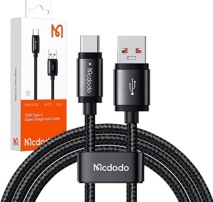 Actual product image Mcdodo Cable USB-A to USB-C CA-4730, 120W, 1.5m (black) (1.50 m, USB 3.2 Gen 1, 120 W)