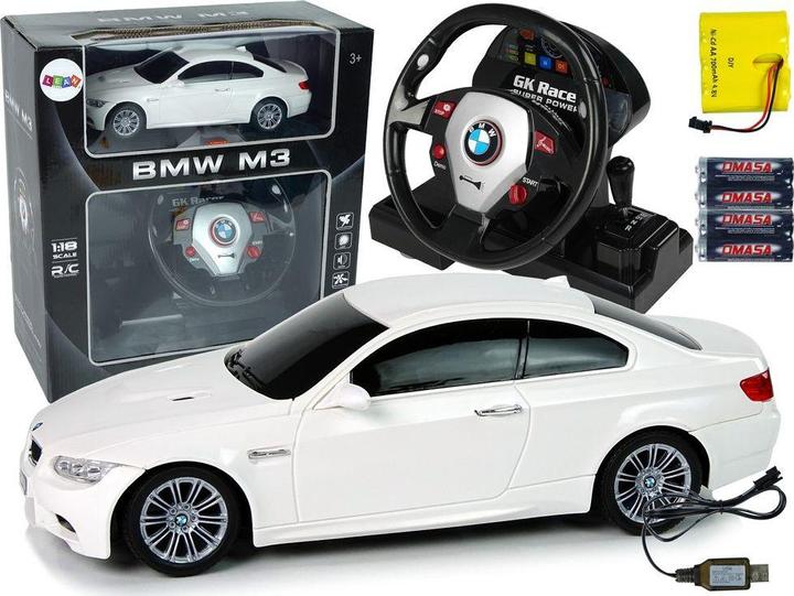 Actual product image Lean Toys Radio Controlled BMW M3 white 1:18
